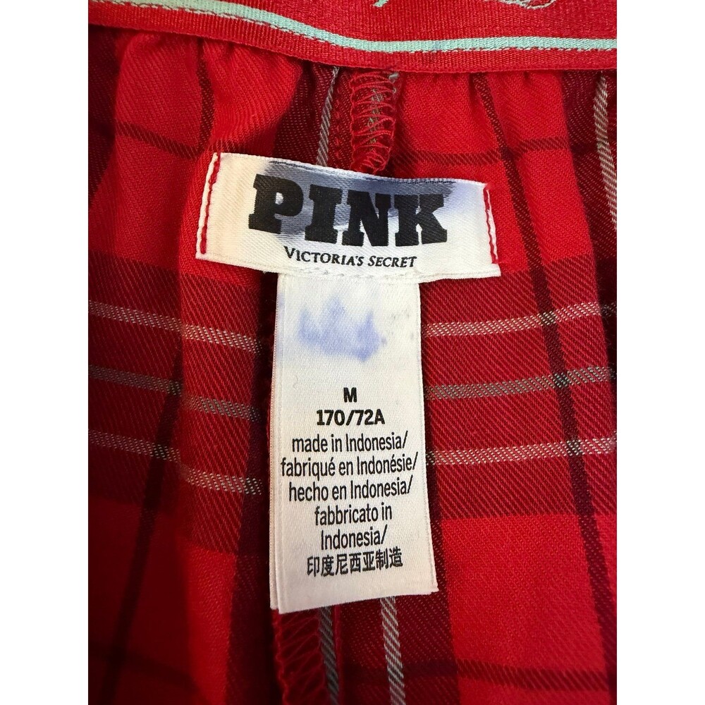 PINK Victoria’s Secret Red Plaid Sleep Shorts Pajama Boxer Medium - Picture 6 of 7